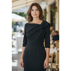 Byron Lars Black Draped Neckline Sheath Dress Size 2